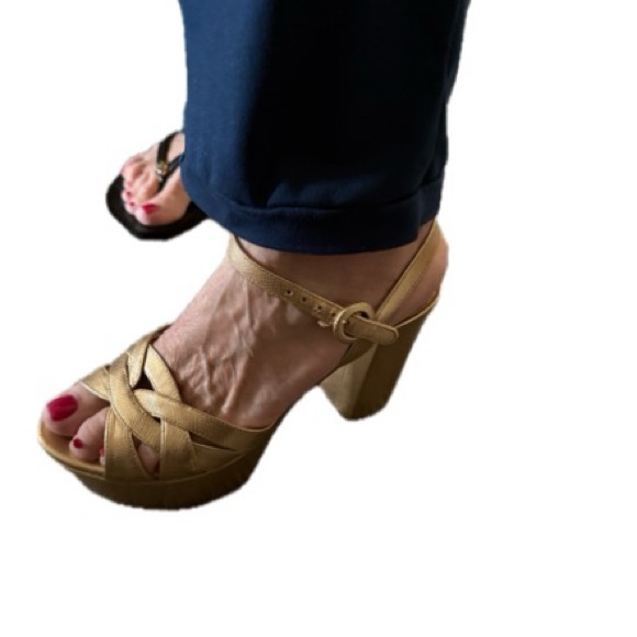 Prada gold black heel platform heels 36 - Picture 3 of 5